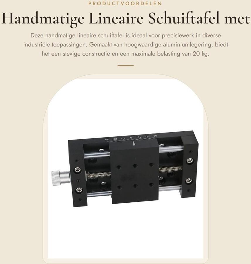 Dailygoods- Schuiftafel Aluminiumlegering X-as Lineair Werkgebied Handmatige Fijnafstelling Tafelgrootte 60 x 80 mm Belasting 20 kg Eenvoudig in gebruik Lineaire Tafel