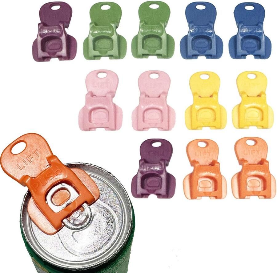 Dailygoods Set van 12 Blikopeners en Drankbeschermers