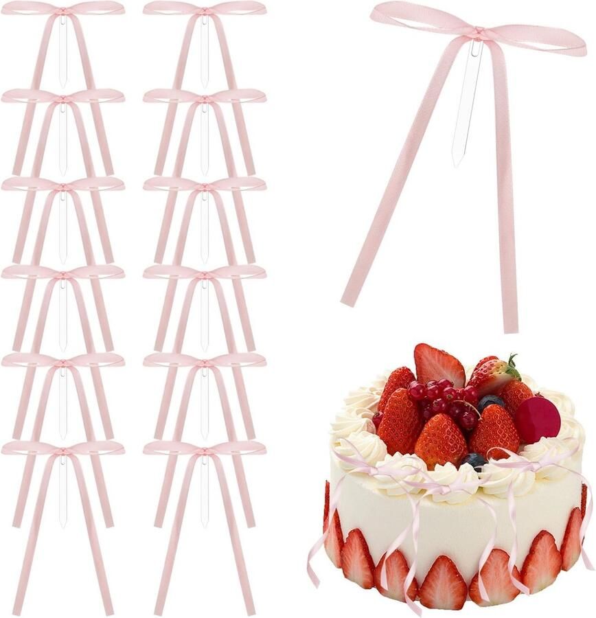 Dailygoods Set van 12 Roze Acryl Boog Inzetstukken voor Creatieve Projecten