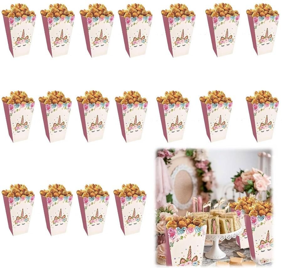 Dailygoods Set van 16 Roze Popcornzakjes voor Feestjes