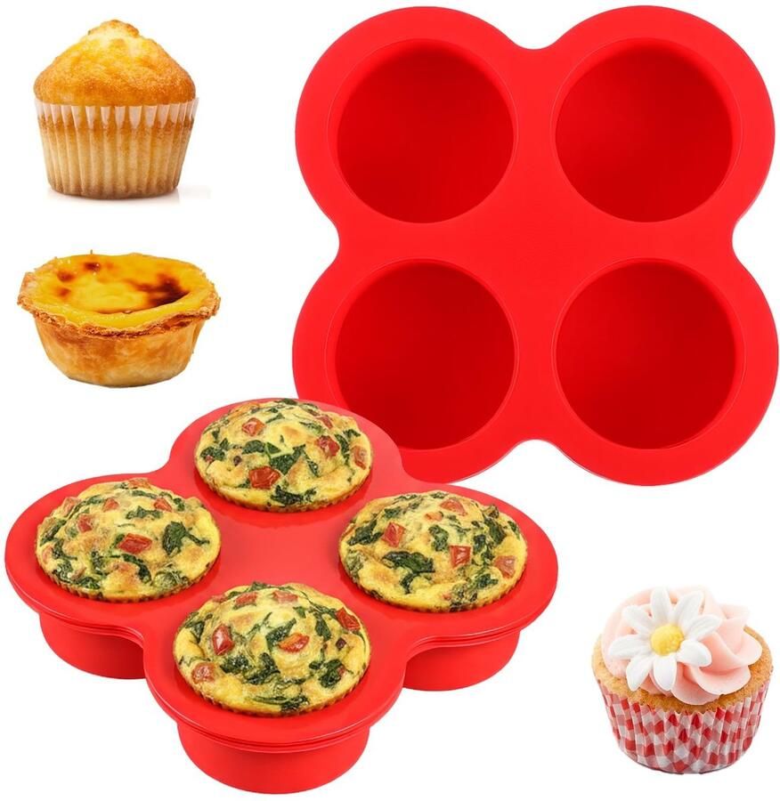 Dailygoods Set van 2 Siliconen Eierbijtvormen voor Oven en Airfryer
