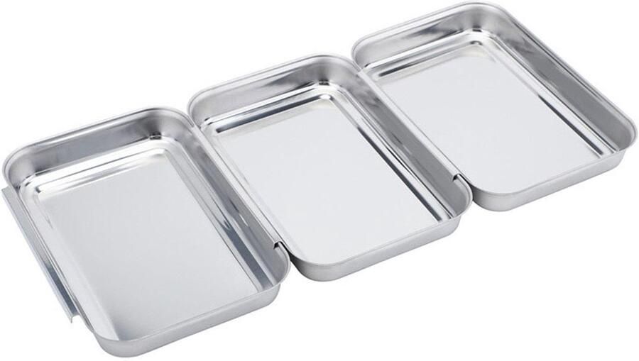 Dailygoods Set van 3 Roestvrijstalen Platte Keukenborden