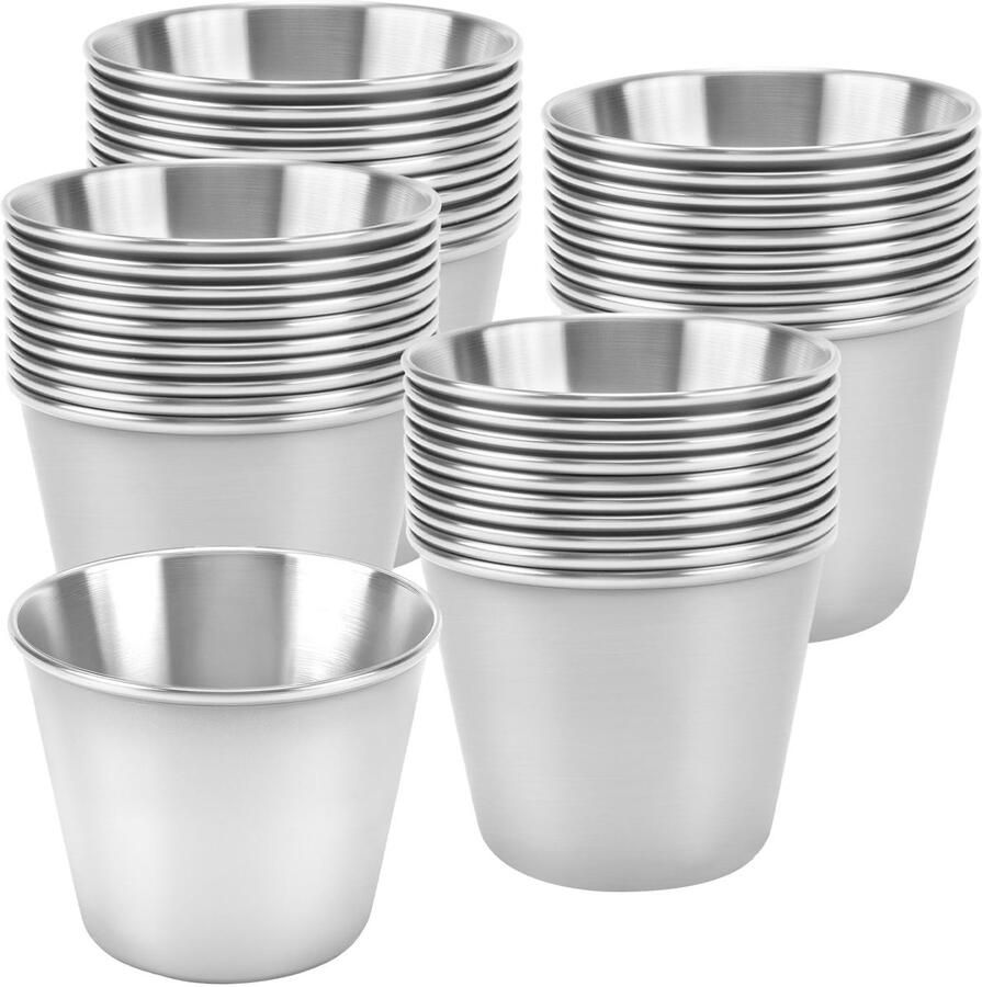 Dailygoods Set van 40 Roestvrijstalen Sausbekers voor Keuken en Catering