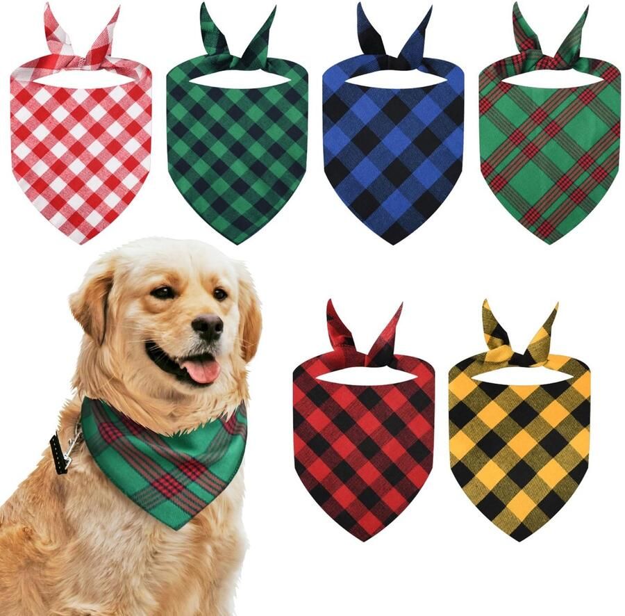 Dailygoods Set van 6 Hondenbandana's in Stijlvol Design