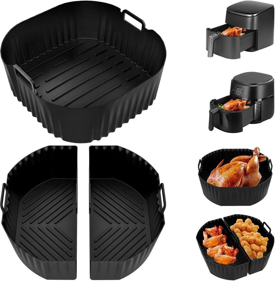 Dailygoods- Silicone Insert Herbruikbare Silicone Bakvorm Airfryer Accessoires Geschikt voor Philips NA230 2-in-1 Ontwerp Gezond en Veilig Airfryeraccessoires