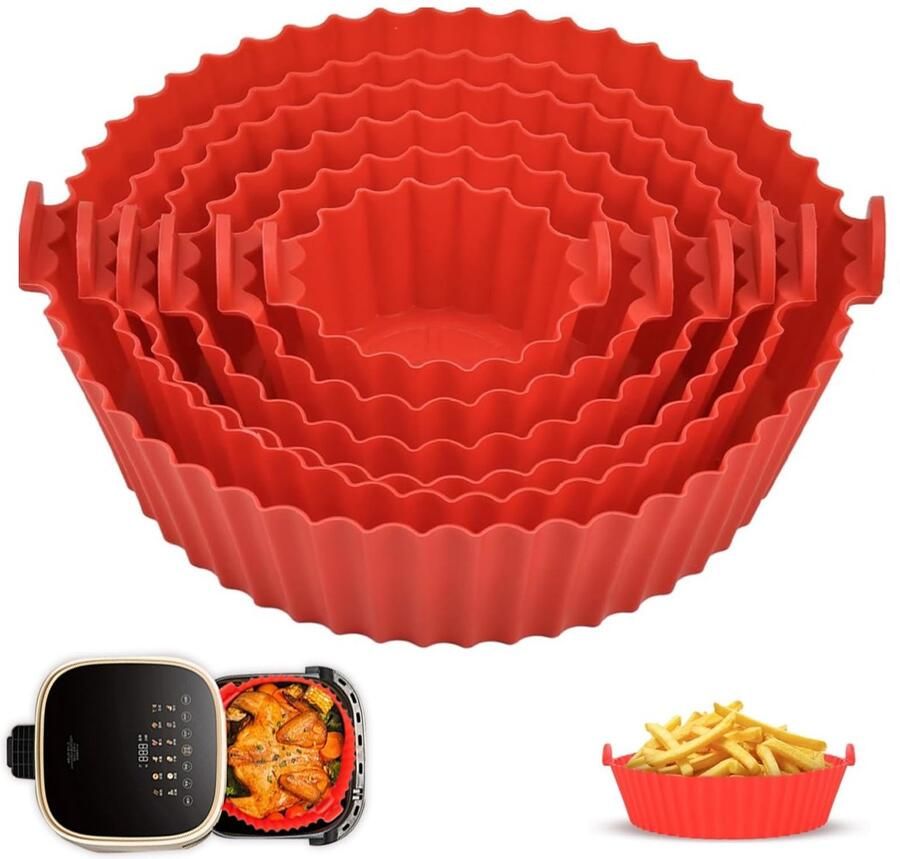 Dailygoods- Siliconen Bakvorm 6 Stuks Hittebestendig tot 240 °C Geschikt voor Airfryer Oven Magnetron BPA-vrij Flexibel en Vaatwasmachinebestendig