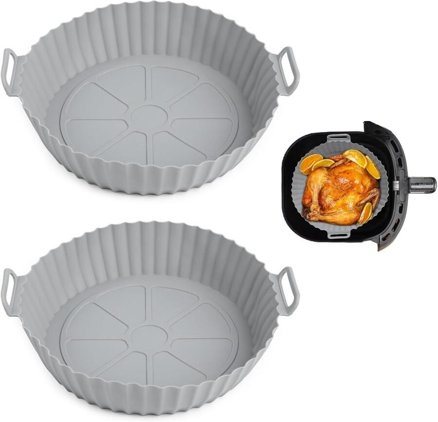 Dailygoods 2 Stuks Siliconen Vorm voor Heteluchtfriteuse BPA-vrij en Gemakkelijk te Reinigen