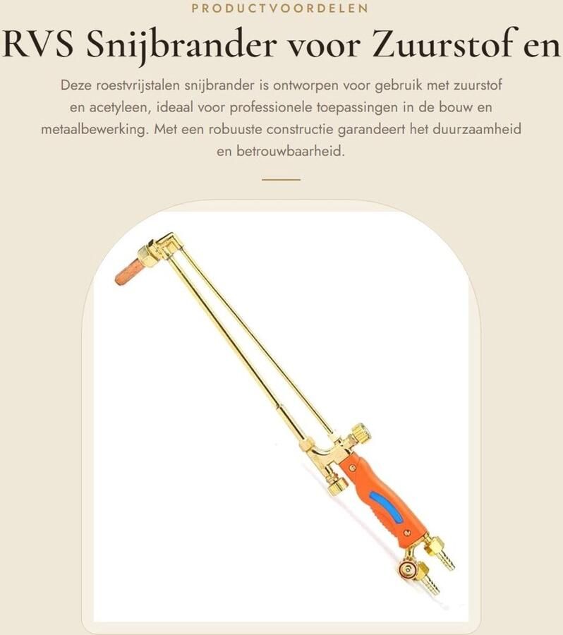 Dailygoods- Snijbrander Hoogwaardige RVS Injector Snijbrander Gas Snijgereedschap Geschikt voor Zuurstof Acetyleen Bouw Machines Duurzaam Koper en Roestvrij Staal Lasfakkel