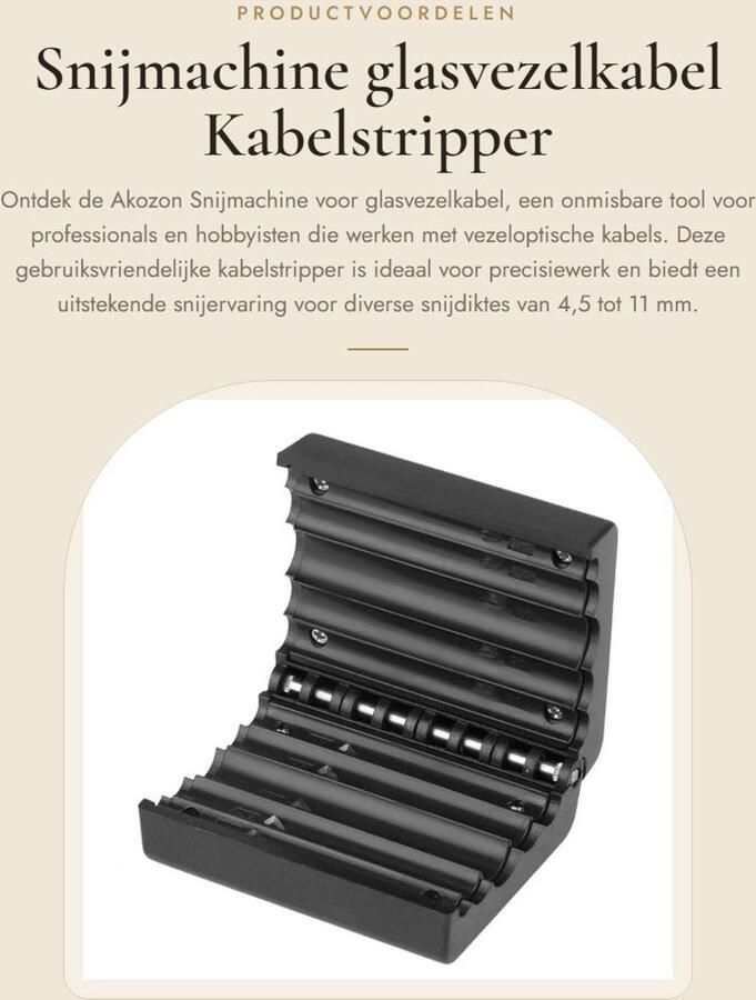 Dailygoods- Snijmachine Glasvezelkabel Kabelstripper Snijdiameter 4 5 6 7 8 11mm Superlegering Eenvoudige bediening Compact 6 5 x 5 cm