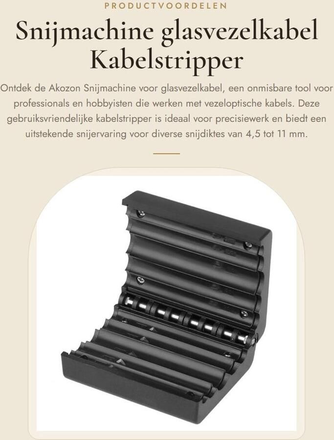Dailygoods- Snijmachine Glasvezelkabel Kabelstripper Snijdiameter 4 5 6 7 8 11mm Superlegering Eenvoudige bediening Compact 6 5 x 5 cm