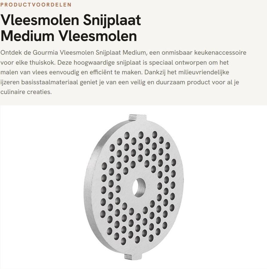 Dailygoods- Snijplaat Medium Vleesmolen Platen Vleesmolen Gatenplaten Duurzaam IJzeren Basisstaal Veilig en Niet Giftig Eenvoudig te Reinigen Vleesmolenplaat