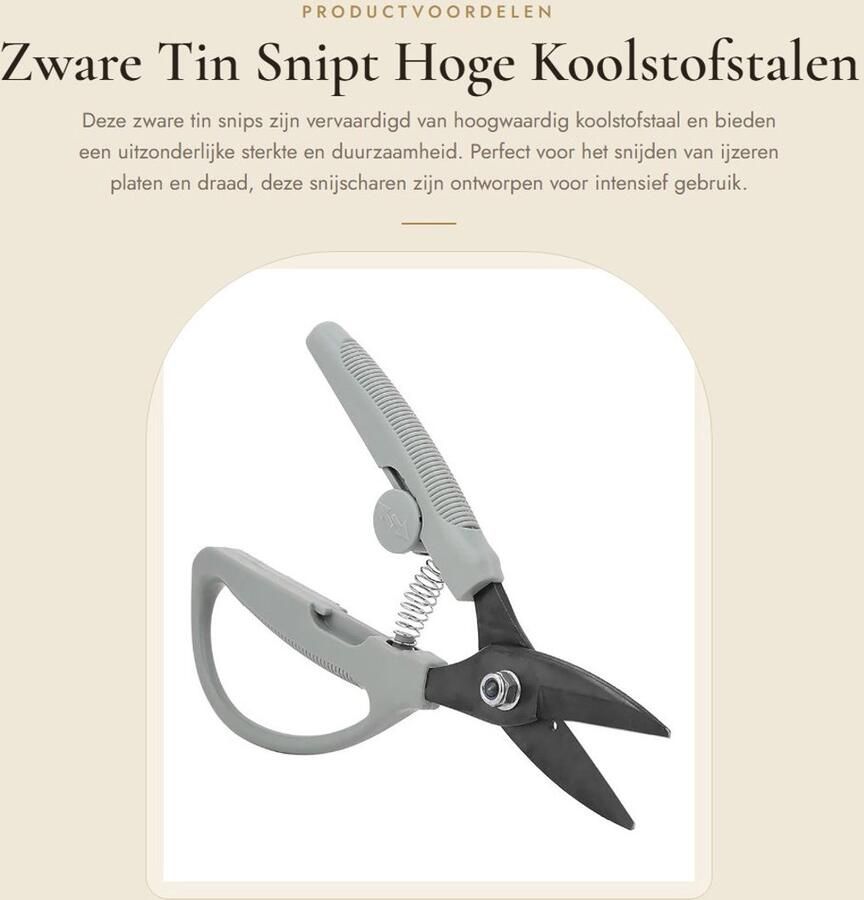 Dailygoods- Snijscharen Zware Tin Hoog Koolstofstaal Antislipgreep Veiligheidsinstelling Ergonomisch Ontwerp Duurzame Constructie Knipschaar