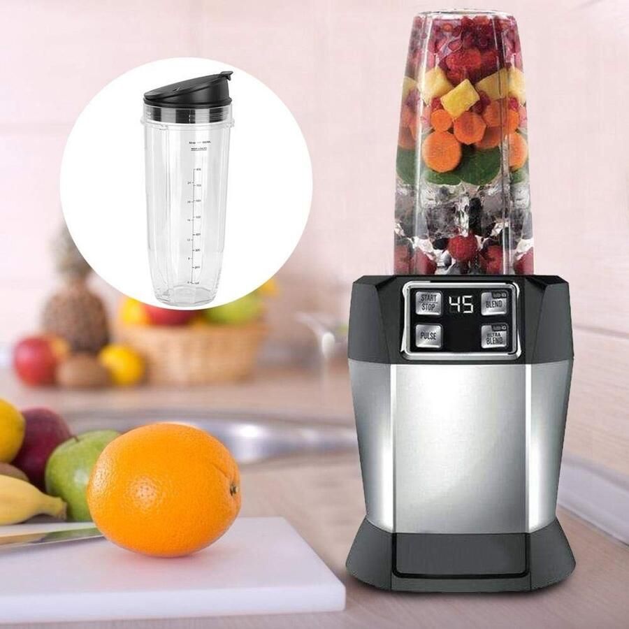 Dailygoods Spare Parts Mixer Onderdelen Hoogwaardige Kwaliteit Transparant Voor 900W en 1000W Mixers Set met Beker en Deksel Geschikt vo - Foto 2