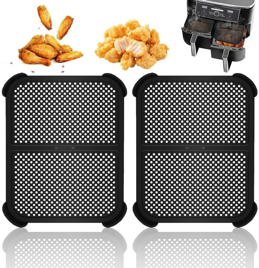 Dailygoods- Spatbescherming Effectieve Bescherming Airfryer Accessoires Vaatwasmachinebestendig Roestvrij Staal Siliconen Hittebestendig tot 240 °C Airfryeraccessoires