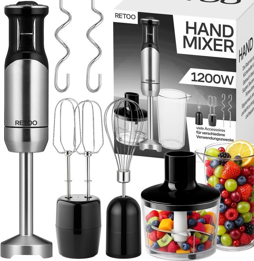 Dailygoods Staafmixerset met Turbo-functie en 1500W Vermogen
