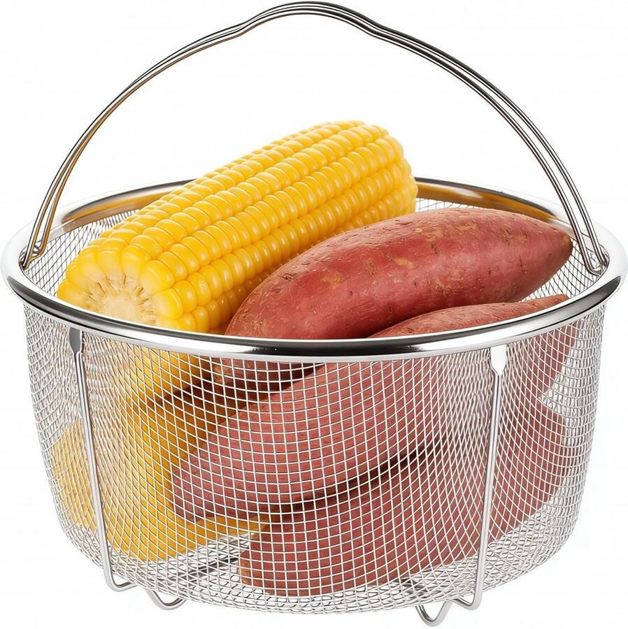 Dailygoods- Stomende Mand Roestvrij Staal 18cm Mesh Stoommandje Multifunctioneel Keukengerei Koken Groentestomen Voedselveilig Materiaal Stoommand - Foto 1