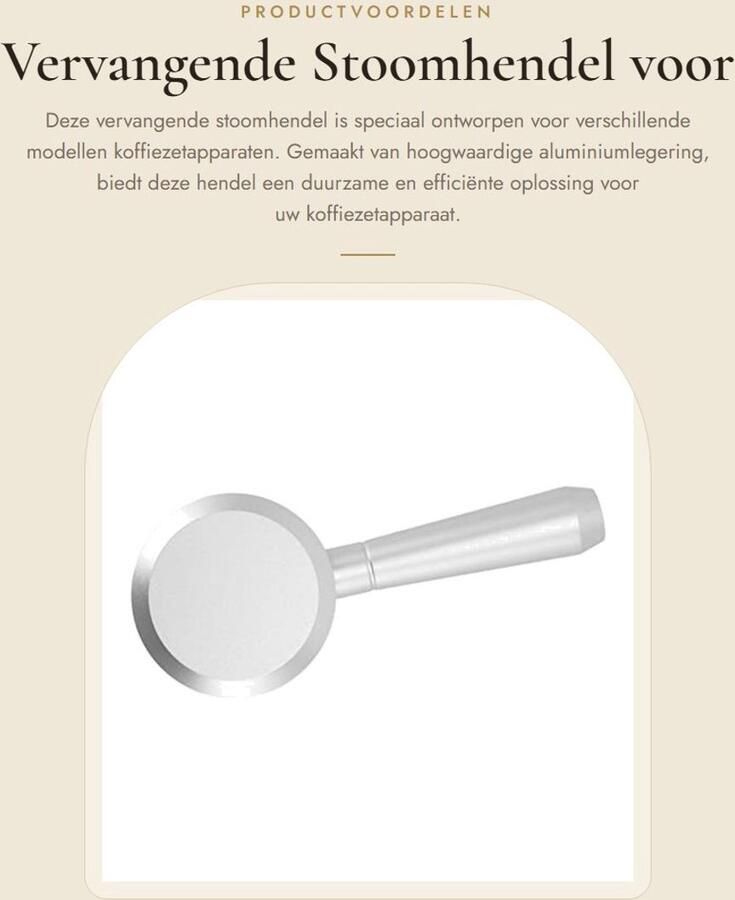 Dailygoods- Stoomhendel Aluminiumlegering Koffiezetapparaat Accessoire Voor Sage BES870 875 876 Eenvoudige Installatie Glanzend Oppervlak Arbeidsbesparend