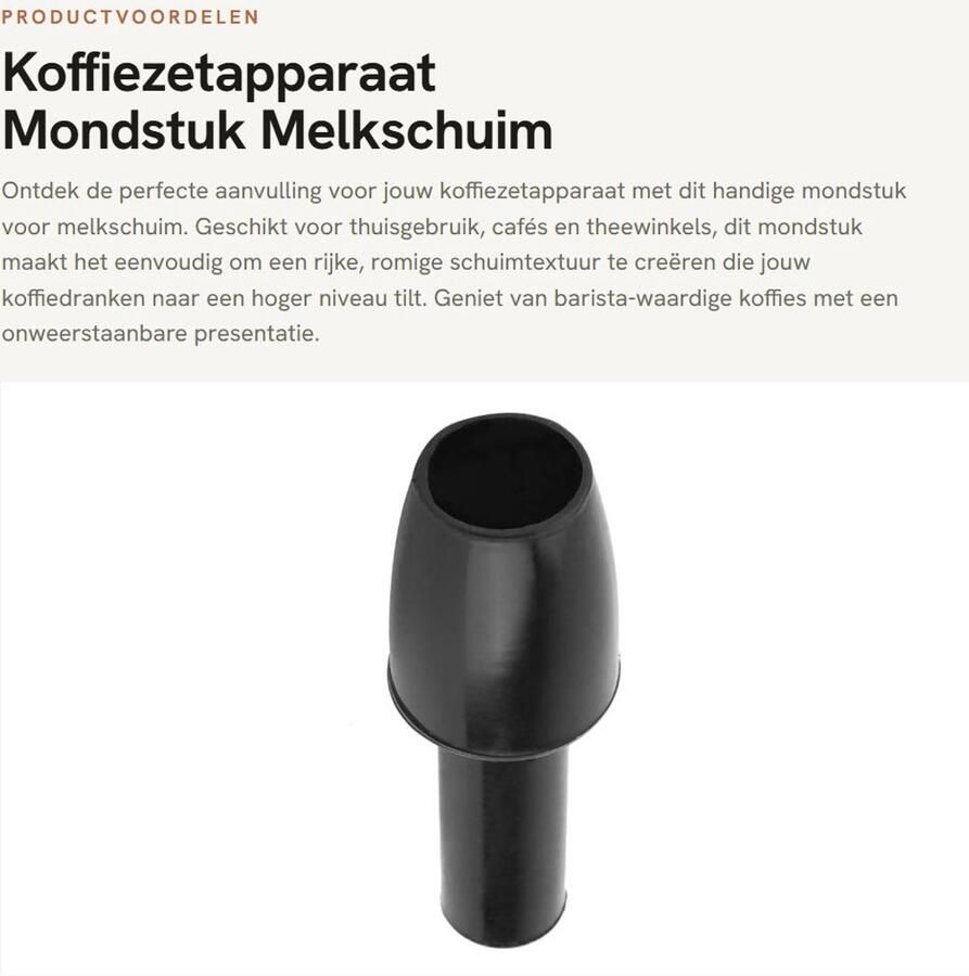 Dailygoods- Stoommondstuk Efficiënte Schuimie Vervangend Mondstuk Geschikt voor Koffiemachines Gebruiksvriendelijk Herbruikbaar Ideale Microschuimtextuur Melkschuimer