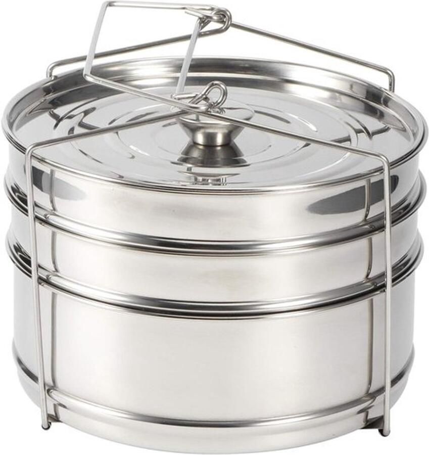 Dailygoods- Stoompanset 3-Laags Roestvrij Stalen Stapelbare