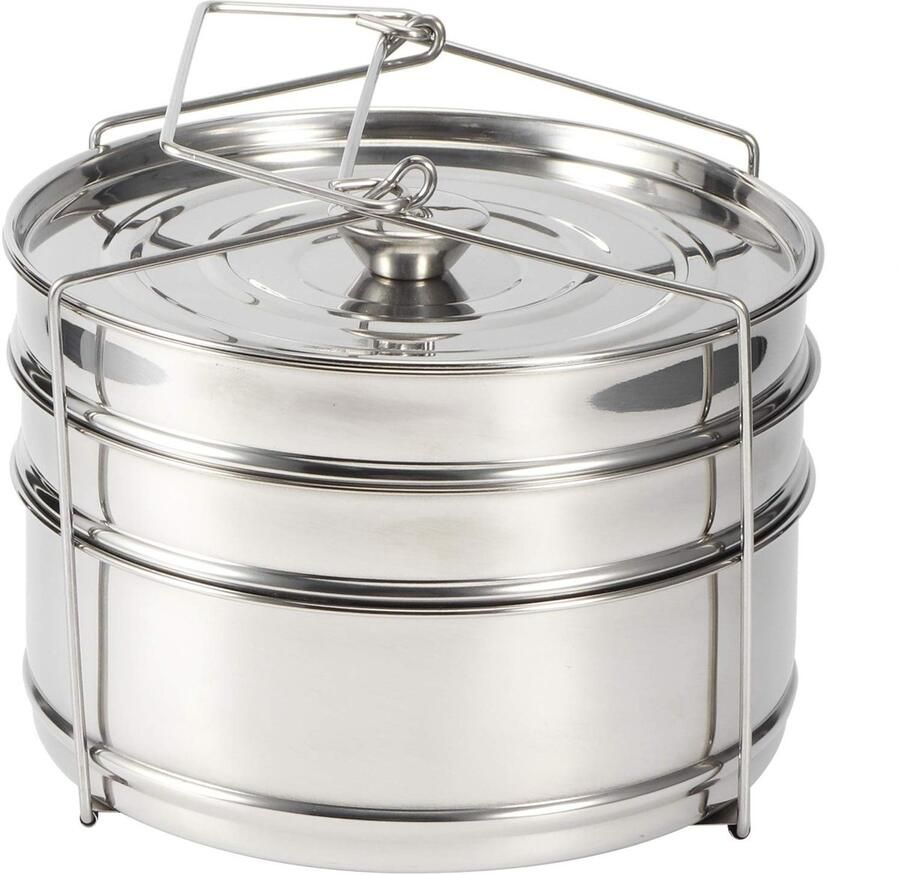 Dailygoods- Stoompanset 3-Laags Roestvrij Stalen Stapelbare