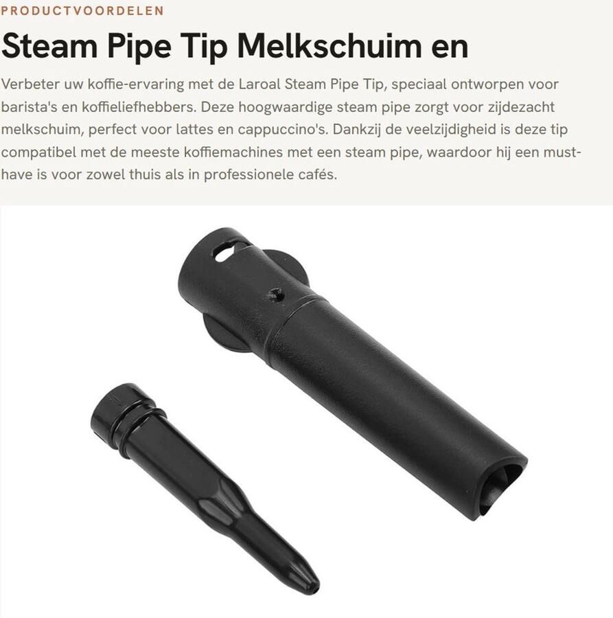Dailygoods- Stoompijp voor Koffiemachine Zwart 58 mm Lengte Melkschuim Barista Accessoire Compatibel met Koffiemachines Stoompijpje