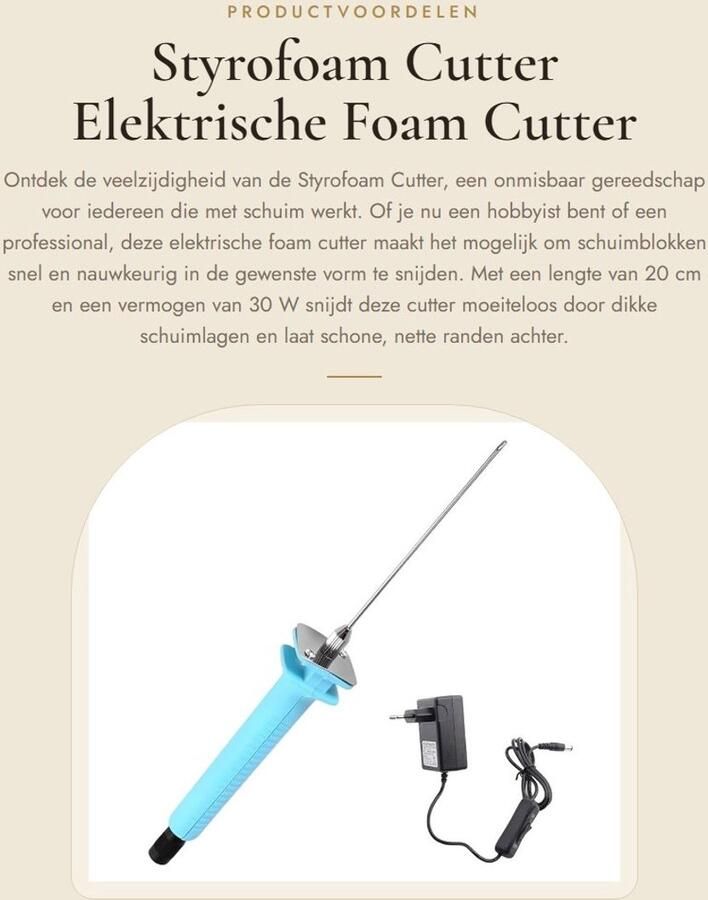 Dailygoods Styrofoam Cutter Elektrische Foam Cutter Voor het Snijden van Schuim 20 cm Voor Precisiewerk Ideaal voor Hobbyisten en Professi