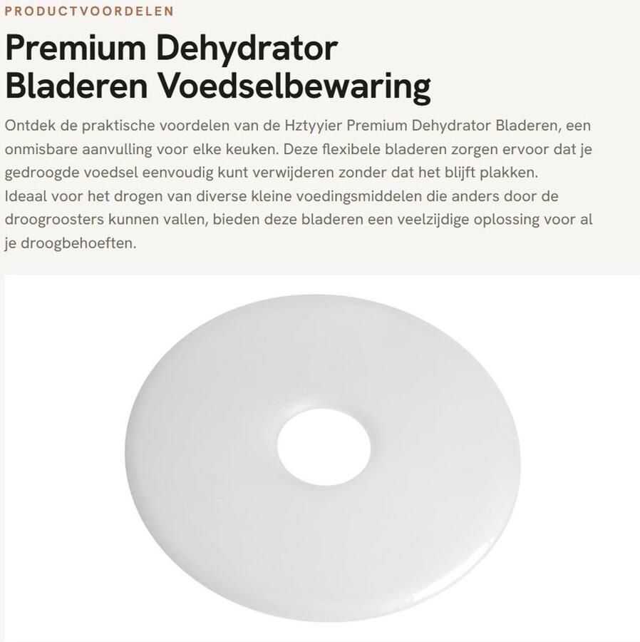 Dailygoods- Tablet Dehydrator Flexibele Bladen Makkelijk Schoon Te Maken Geschikt Voor Voedsel 5 Stuks Voedselbewaring Dehydratorbladen