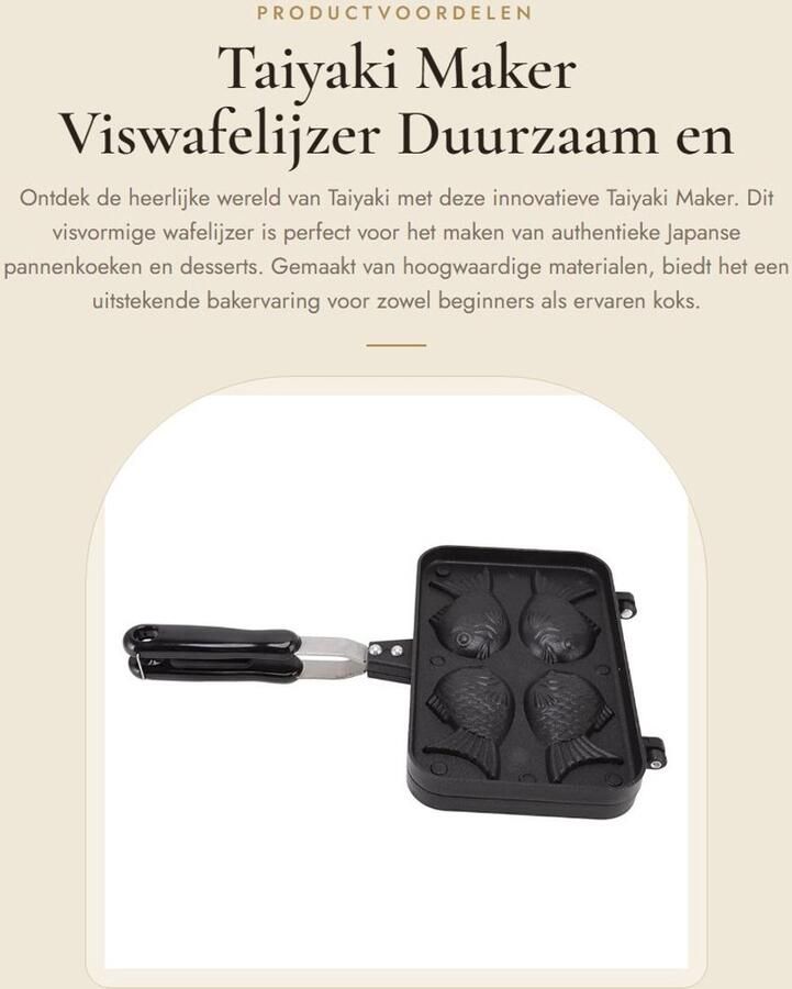 Dailygoods- Taiyaki Bakvorm Dubbele Bakvorm Antiaanbaklaag Hoogwaardige Materialen Anti-verbrandingshandvat Duurzaam en Slijtvast Wafelmaker