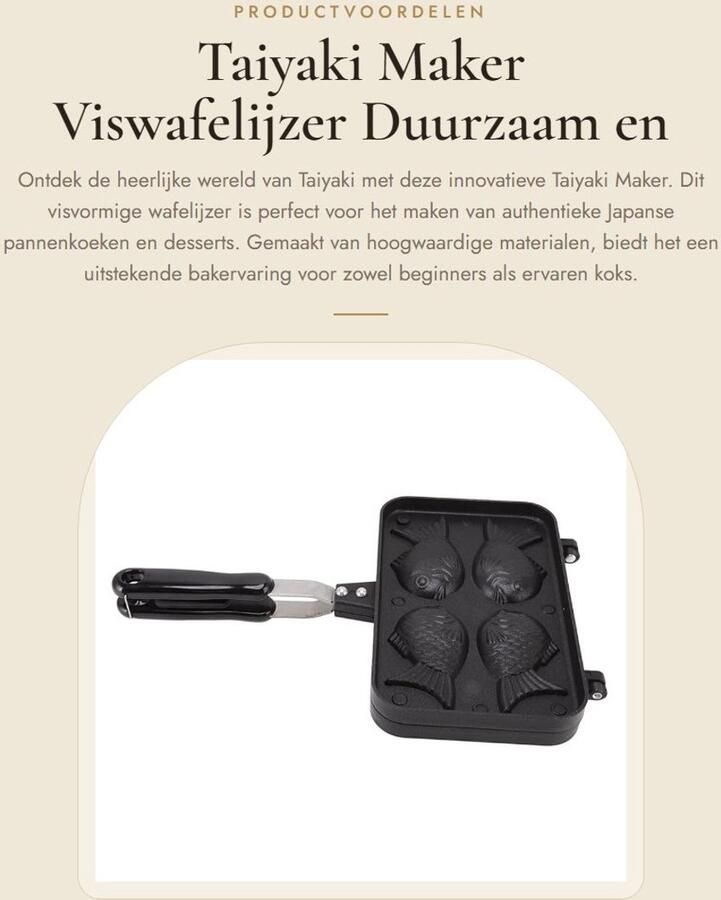 Dailygoods- Taiyaki Bakvorm Dubbele Bakvorm Antiaanbaklaag Hoogwaardige Materialen Anti-verbrandingshandvat Duurzaam en Slijtvast Wafelmaker