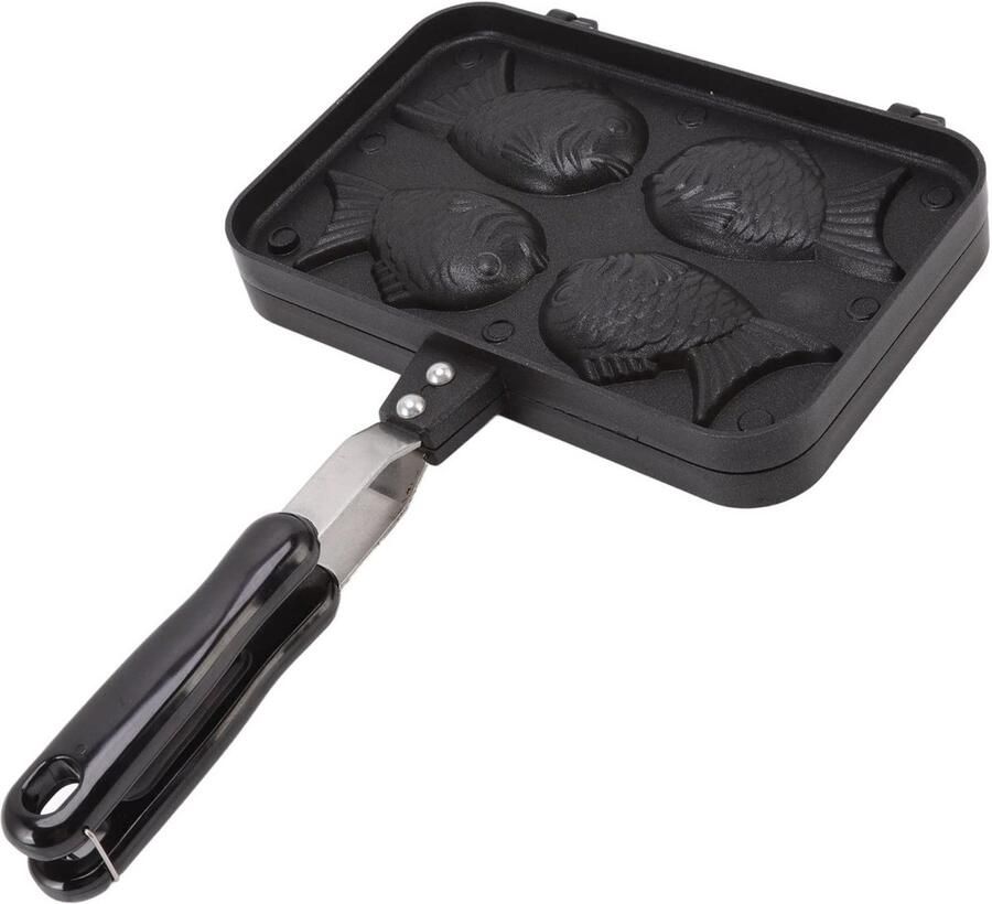 Omgoods Taiyaki Wafelijzer met Anti-Schaal Handvat Dubbele Bakvorm