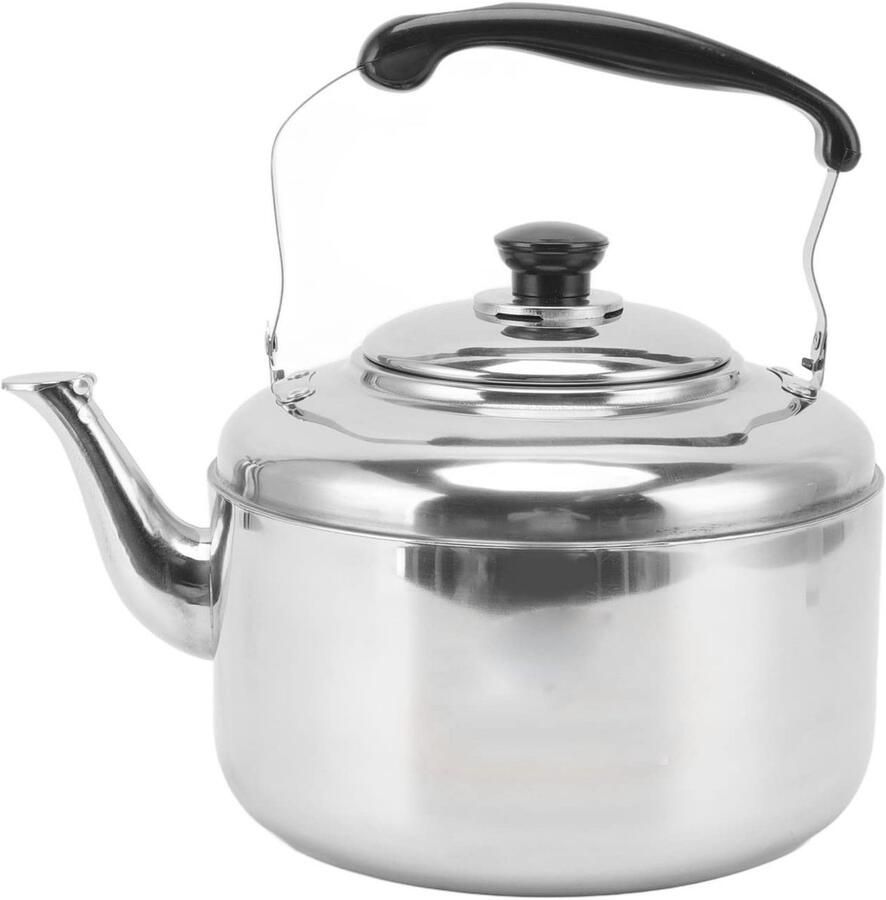 Dailygoods- Theeketel 5.5L Roestvrij Staal Fluitende Theeketel Grote Capaciteit Comfortabele Grip Geschikt voor Gasfornuis Inductiekookplaat Hoogwaardige Kwaliteit Waterkoker