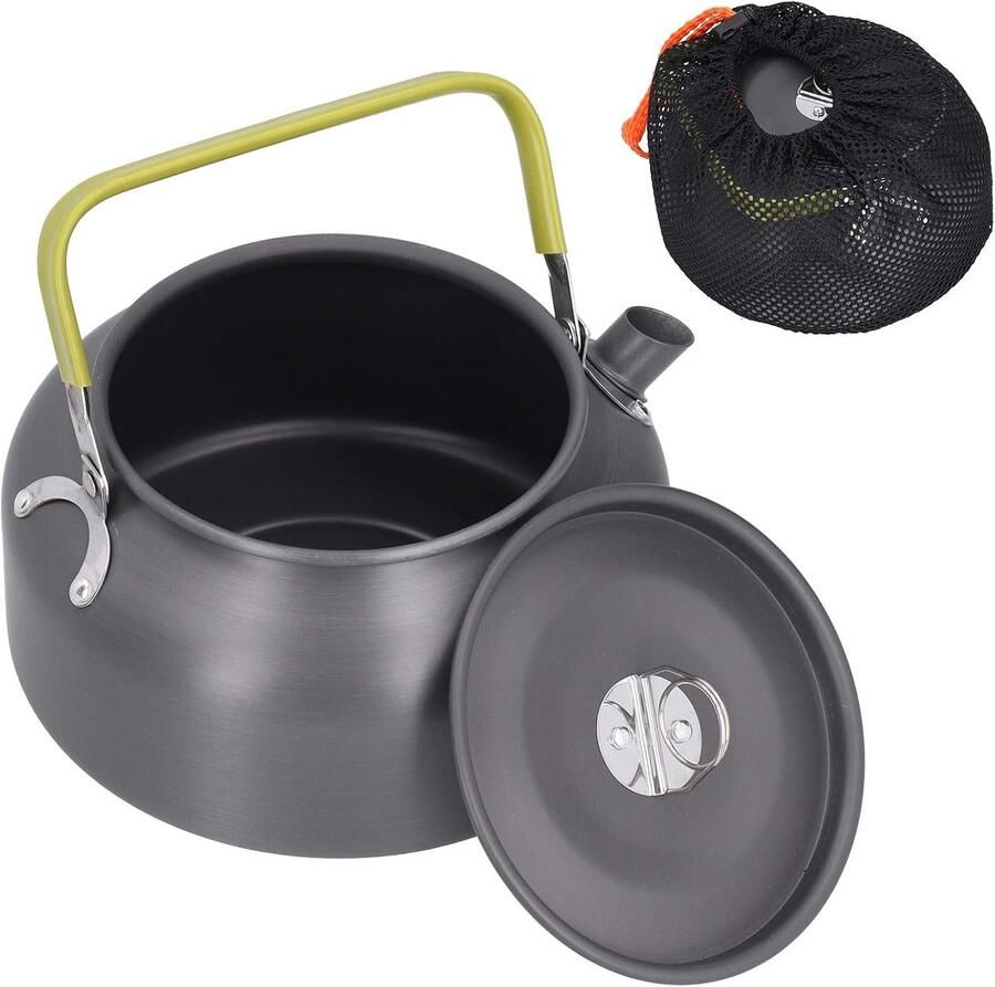 Dailygoods- Theepot 1 2 Liter Draagbare Campingketel Outdoor Koffiepot Vissen Kamperen Hoogwaardige Materialen Modieus Ontwerp Waterkoker