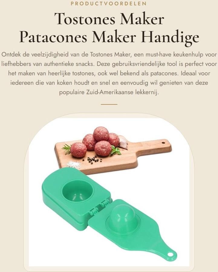 SPHs Tostones Maker Patacones Maker Handige Keuken Gadget Plastic Vulling Maker Perfect voor Tostones Ideaal voor Snacks