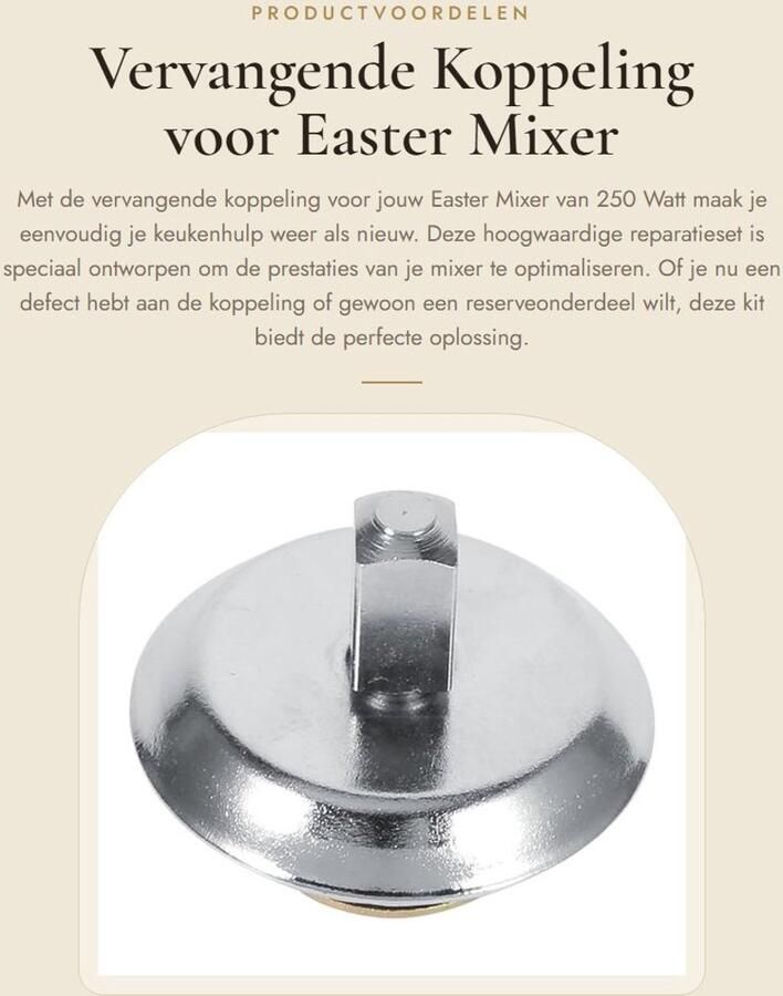 Dailygoods Vervangende Koppeling voor Easter Mixer 250W Hoogwaardige Reparatie Kit