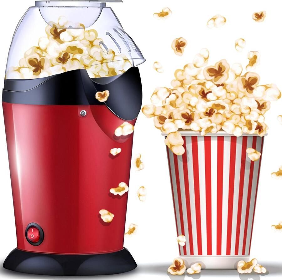 Dailygoods Vetvrije Popcornmachine met 900 Watt Vermogen