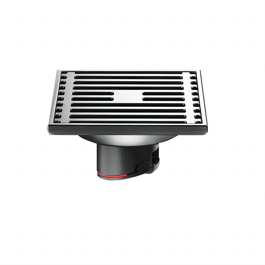 VLEMICO- Afvoerafdekking Roestvrij Staal Geurremmend Vierkant 10x10 cm Groot Drainagegebied Waterafvoer U-vormig Wateropslagniveau Afvoerputje
