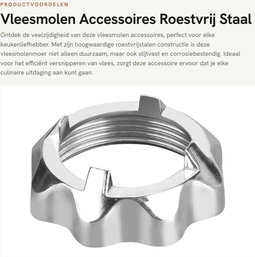 Dailygoods- Vleesmolen Accessoires Roestvrij Staal Duurzaam Slijtvast Eenvoudige Installatie Hoogwaardige Aluminiumlegering Vleesvermaler