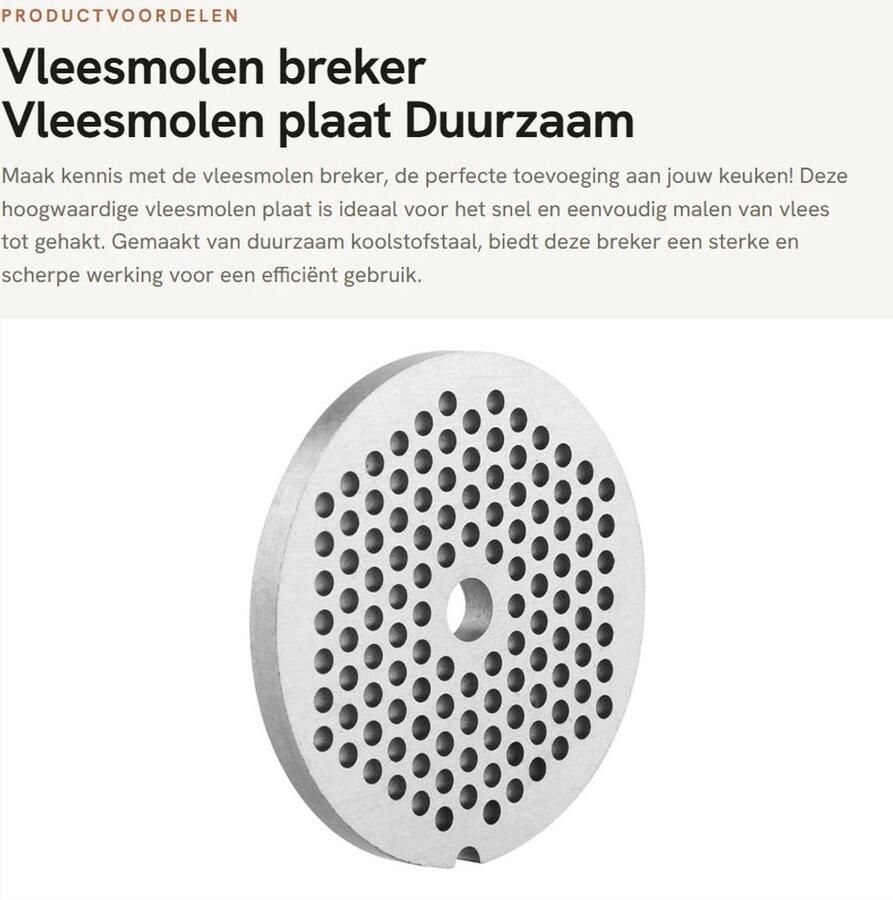 Dailygoods Vleesmolen breker Vleesmolen plaat Duurzaam en veilig 5 7 mm gat Koolstofstaal Ideaal voor gehakt Geschikt voor alle vleesmol