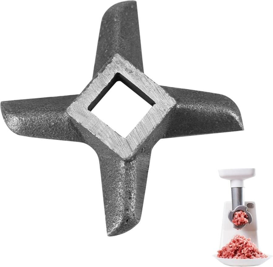 Dailygoods- Vleesmolen Mes Professioneel Roestvrij Staal Vervangingsonderdeel Kruisvormig Design Geschikt voor Vlees Scherp Lemmet Duurzaam Materiaal Hakmes