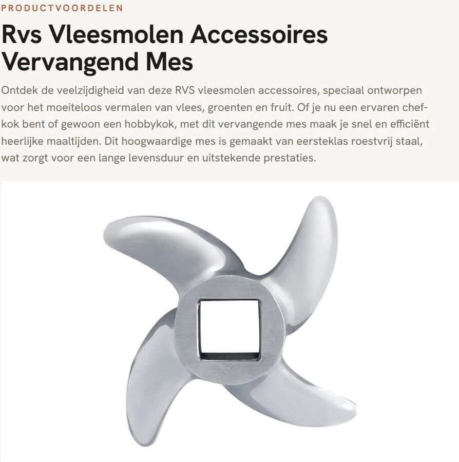 Dailygoods- Vleesmolen Mes Vervangend Onderdeel Roestvrij Staal Geschikt Voor Vele Soorten Vlees Diameter 61 mm Dikte 10 7 mm Stevig en Duurzaam Gehaktmolen