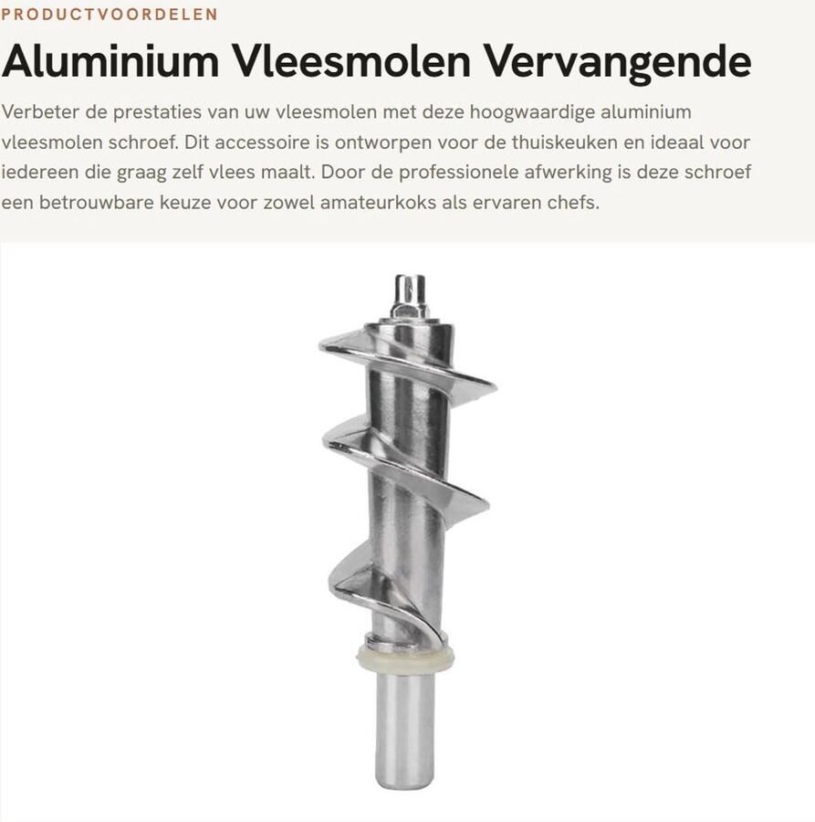 Dailygoods- Vleesmolen Professioneel Aluminium Accessoire Vervangende Schroef Eenvoudige Installatie Duurzaam Verbeterde Prestaties Vleesmachine