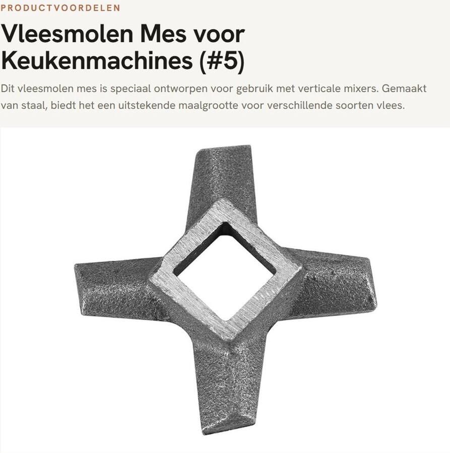 Dailygoods- Vleesmolen Professioneel Kruisvormig Snijgereedschap Vleeswolf Onderdelen Roestvrij Staal Geschikt voor Worsten Hoogwaardig en Wasbaar Vleesmes