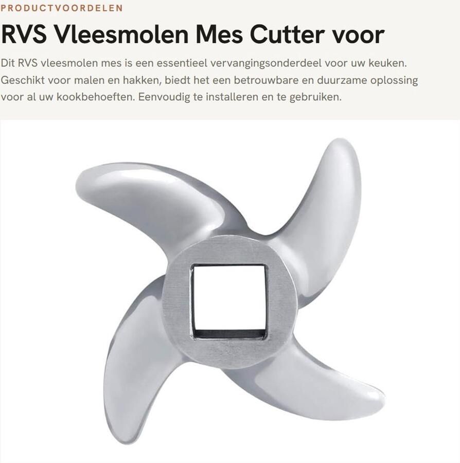 Dailygoods- Vleesmolen RVS Vleesmolen Mes Keuken Accessoires Familie Assistent Hoogwaardige Kwaliteit Modieus Ontwerp Vleesmolenmes