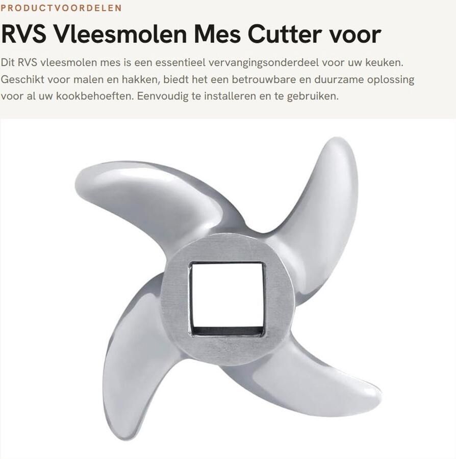 Dailygoods- Vleesmolen RVS Vleesmolen Mes Keuken Accessoires Familie Assistent Hoogwaardige Kwaliteit Modieus Ontwerp Vleesmolenmes