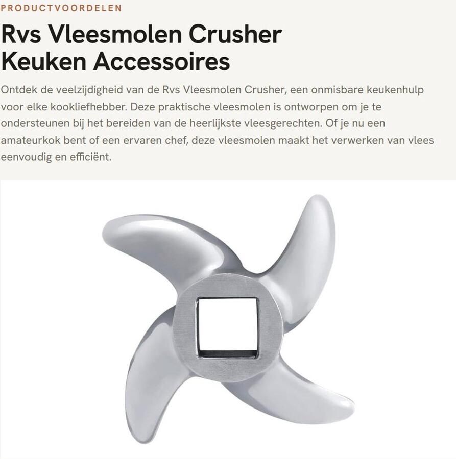 Dailygoods- Vleesmolen RVS Vleesmolen Mes Keuken Accessoires Familie Assistent Hoogwaardige Kwaliteit Praktisch Ontwerp Vleesmolenmes