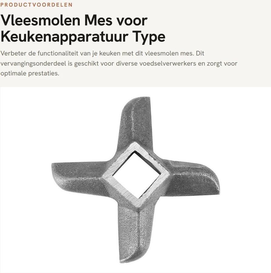 Dailygoods- Vleesmolen Universeel Vervangend Mes Staalontwerp Waterdicht Vijf Slijmbladen Verbeterde Functionaliteit Vleesmes