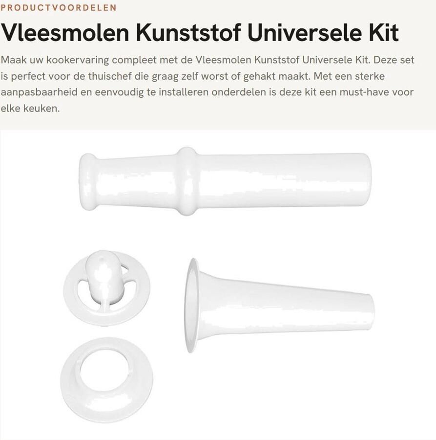 Dailygoods- Vleesmolen Universele Kit Voedsel Duwstang Worst Vulmondstuk Kubbe Accessoires Eenvoudig Te Installeren Materiaal ABS Maalkit