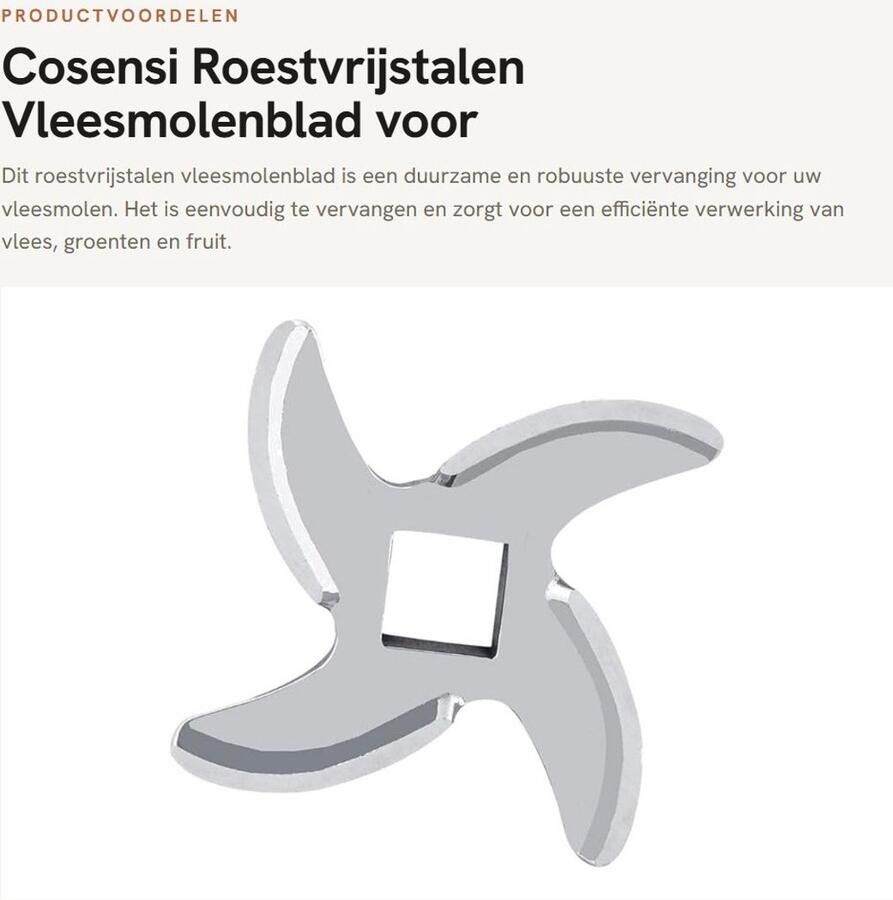 Dailygoods- Vleesmolenblad Roestvrij Staal Vleesmolen Duurzaam Gemakkelijk te Vervangen Reserveonderdeel Geschikt voor Vlees en Groenten