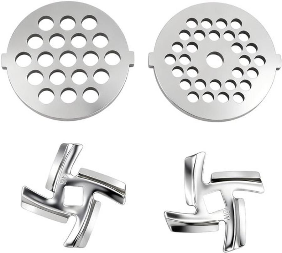 Dailygoods- Vleesmolenmes Set 2 x Vleesmolen Bladen 2 x