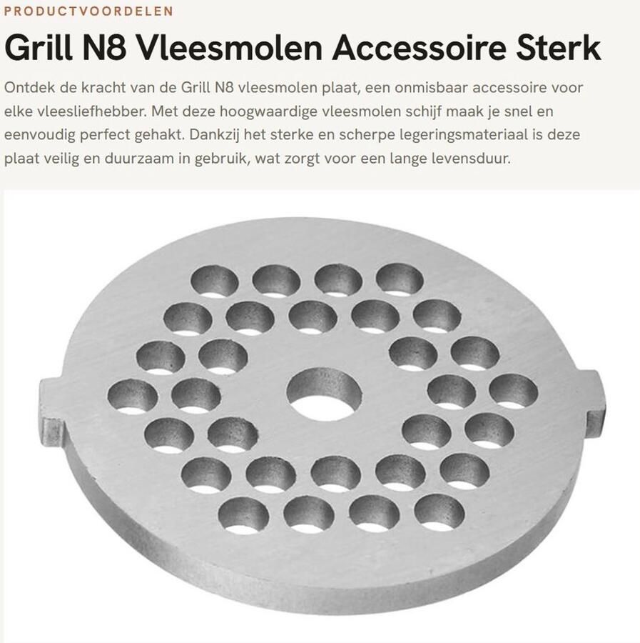 Dailygoods- Vleesmolenplaat 7Mm Gat Vleesmolen Schijf Vleesmolen Mes Duurzaam Materiaal Vaatwasmachinebestendig Veilig en Milieuvriendelijk